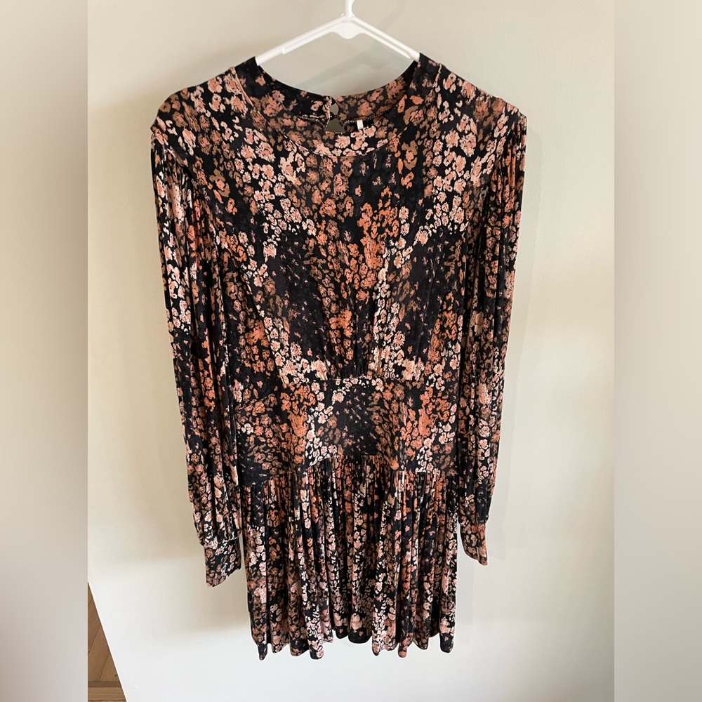 Free People Heartbeats Floral Print Soft Jersey Mini Dress - Size Medium - Picture 8 of 16